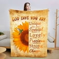 thumbnail image 1 of Inspirational Gifts for Women Sunflower Throw Blanket Christian Encouragement Gifts Religious Gifts for Women & Men Soft Cozy Get Well Blanket Sunflower Blanket Throw 50" x 60", 1 of 6