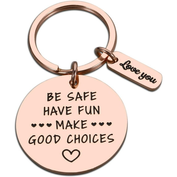 Inspirational Gifts for Son Daughter Make Good Choices Keychain New Driver Gifts
