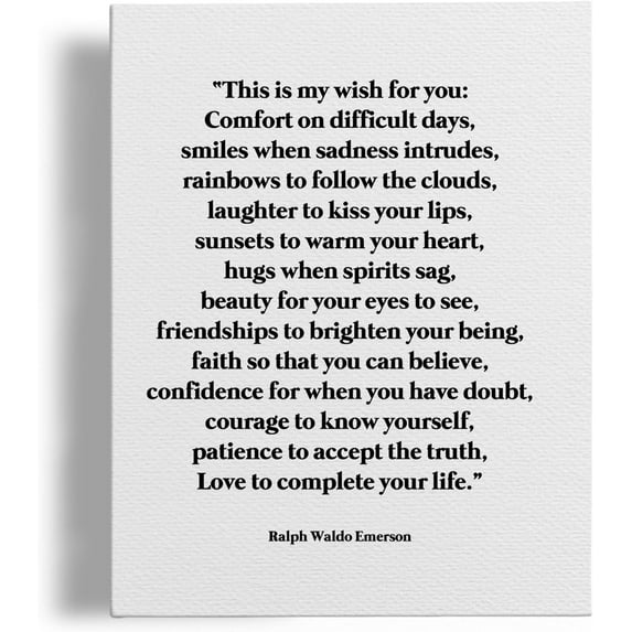 Inspirational Gifts for Women Men, Ralph Waldo Emerson Quotes Wall Art, Encouragement Gifts for Women, Inspirational Quotes Wall Art, Framed 11x14