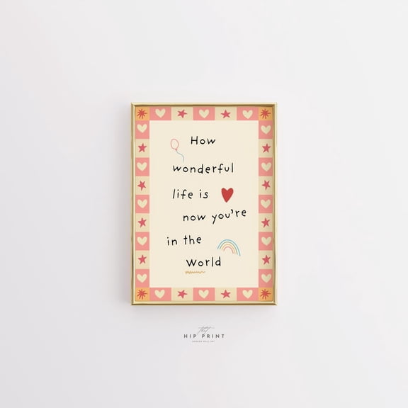 Inspirational Girl Nursery Quote Print, Pink Cottagecore Decor, Unframed Paper Poster 8x10in