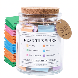 Inspirational Glass Jar with Positive Quote Cards, Uplifting Daily Affirmation Jar, Thoughtful Gift for Birthday Graduation Father’s Day, Motivational Desk Decor for Women Men Coworkers