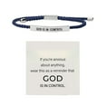 thumbnail image 1 of God Is In Control Inspirational Stainless Steel Adjustable Braided Lettering Bracelet for Women Men, 1 of 2