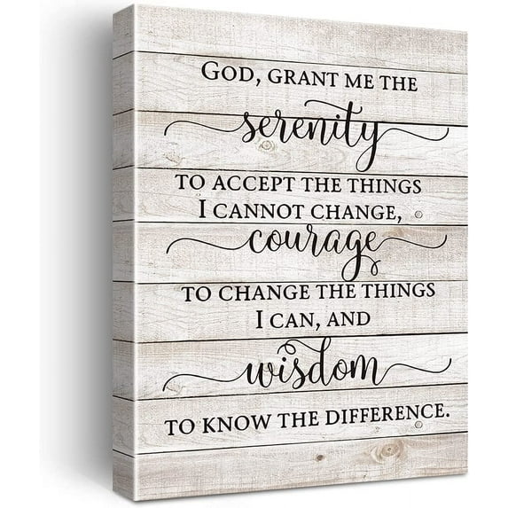 Inspirational God Grant Me The Serenity Poster Canvas Wall Art for Home Office Living Room Decor Rustic Farmhouse Serenity Prayer Sign Canvas Print Christian Wall Art Ready to Hang Decoration Gifts