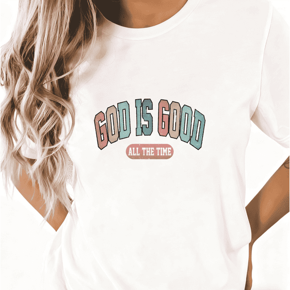 Inspirational God Is Good Print T shirt Graphic Tees Faith Christian Shirts White S-5XL Tops
