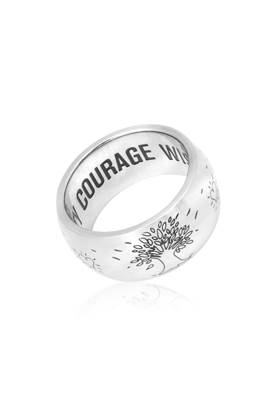 Inspirational God Serenity Wisdom Courage Family Tree Engraved Ring size 7