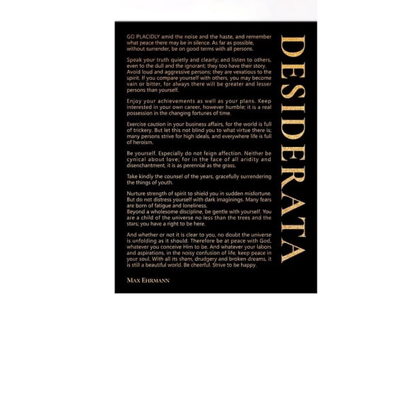 Inspirational Gold Foil Canvas Wall-Art Motivational Desiderata Print Canvas Painting Artwork Home Decor Gifts