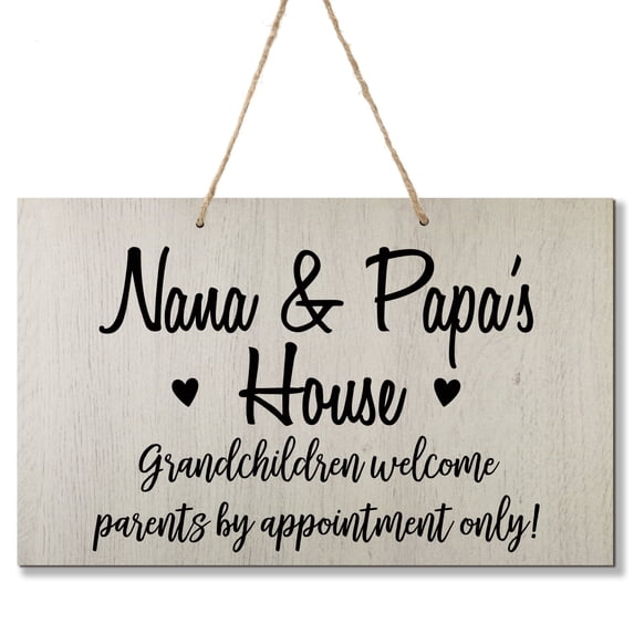Inspirational Grandparent Wall Hanging Sign 8x12 - Grandchildren Welcome