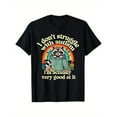 thumbnail image 1 of Inspirational Graphic Tee,Tops Has "i don't struggle with autism i'm actually very good at it" Text with Raccoon & Rainbow Designs, Round Neck Regular Fit T - shirts, Size(S - 5XL), 1 of 5