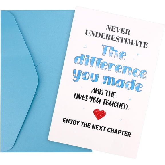 Inspirational Greeting Card for Life Change  "Never Underestimate the Difference You Made"  Includes Envelope, Blank Inside  Perfect for Farewells and New Beginnings