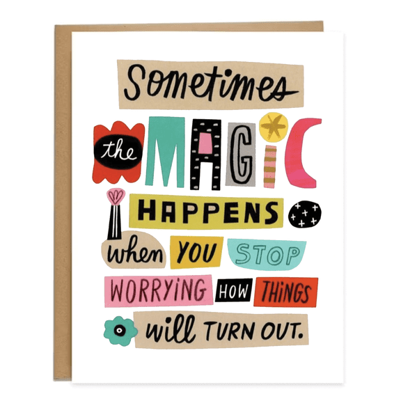 Inspirational Greeting Card  Sometimes the Magic Happens Quote  Perfect for Encouragement, Birthday, or Support  Envelope Included, Blank Inside for Personal Messages