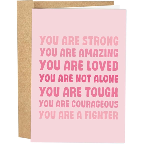 Inspirational Greeting Card – "You Are Strong, Amazing, Loved" Message – Blank Inside, Includes Envelope – Perfect for Encouragement and Supportive Gifting
