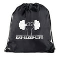 thumbnail image 1 of Inspirational Gym Quote Bags, Gym Drawstring Backpacks for Fitness Motivation, 1 of 2