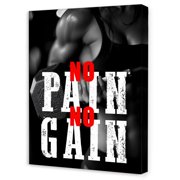 Inspirational Gym Wall Decor,Fitness Quotes Wall Art,No Pain No Gain Canvas Wall Decor for Home Gym