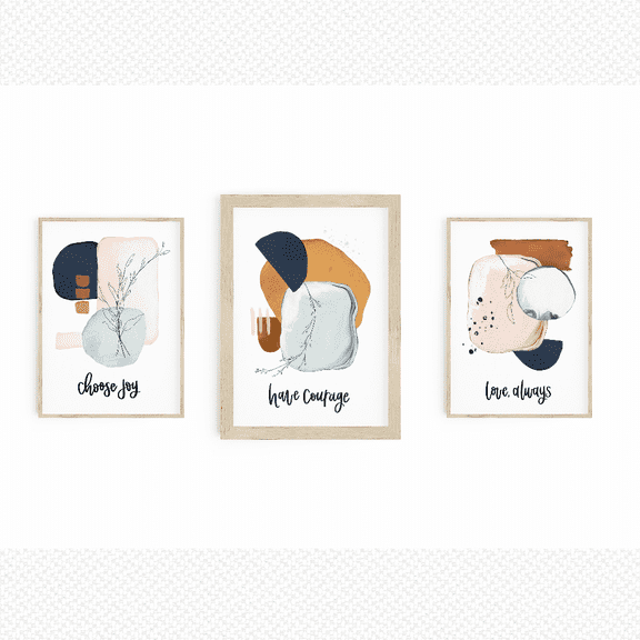 Inspirational Hand Lettered Quote Poster Set Set 3 , Poster Only