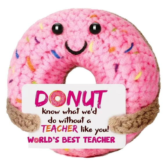 Inspirational Handmade Crochet Donut Desktop Ornament Motivational for Women Girls Birthday Graduation Present