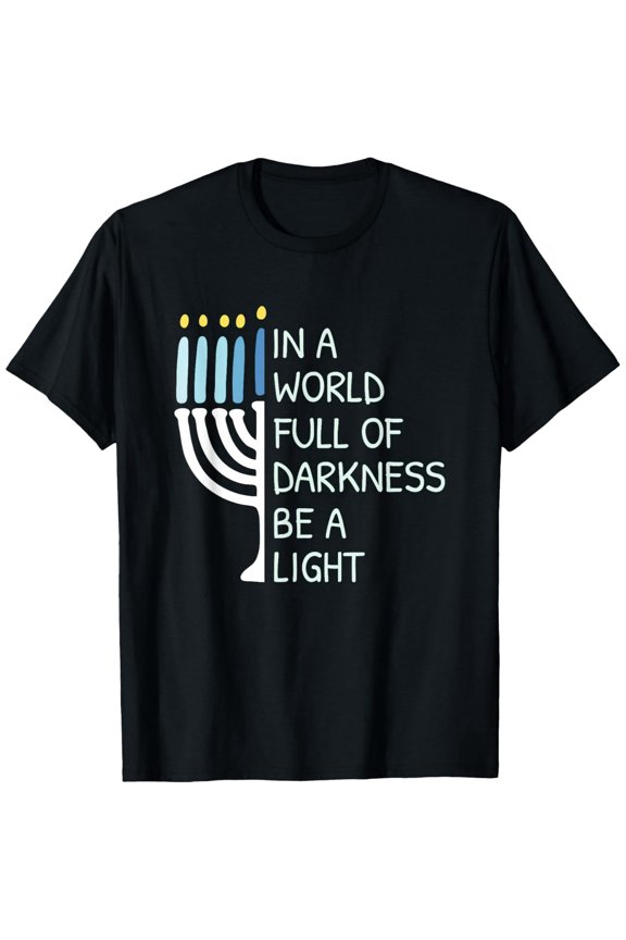 Inspirational Hanukkah Menorah Light Unisex Graphic Short Sleeve Tee