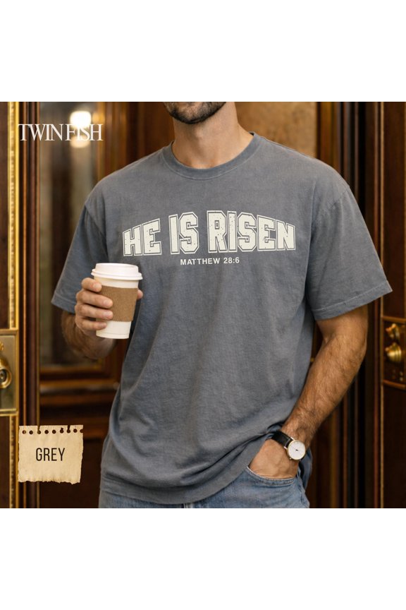 Inspirational He Is Risen T-Shirt for Easter Faith-Based Religious Gift Apparel