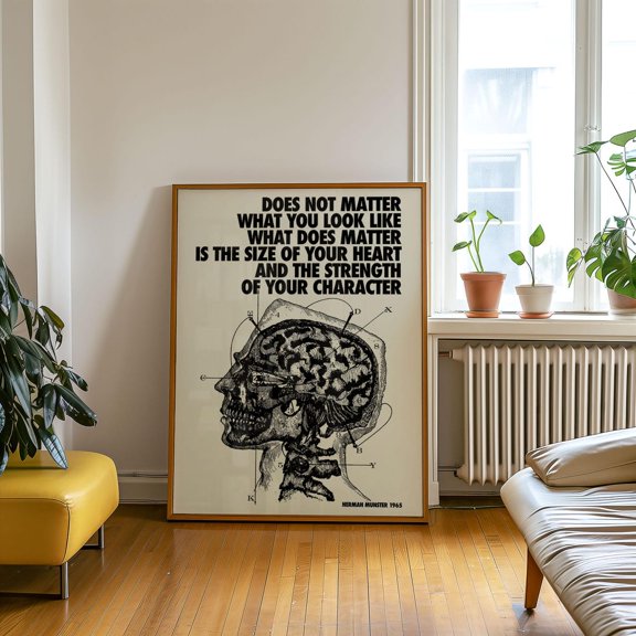 Inspirational Herman Munster Quote Modern Minimalist Typography, Unframed Poster