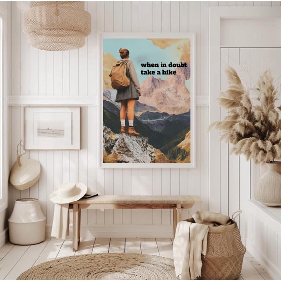 Inspirational Hiking Collage Hiking Adventure Motivational Poster Unframed Paper Print