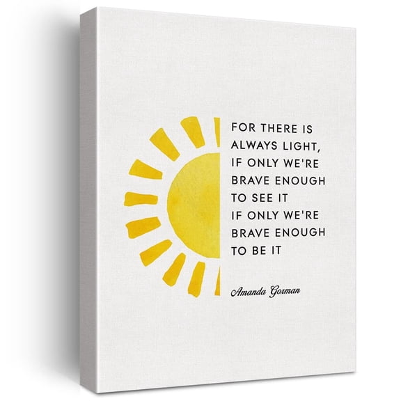 Inspirational the Hill We Climb Print Canvas Wall Art Home Office Decor Feminist Poetry for There is Always Light Painting Canvas Poster Framed Ready to Hang