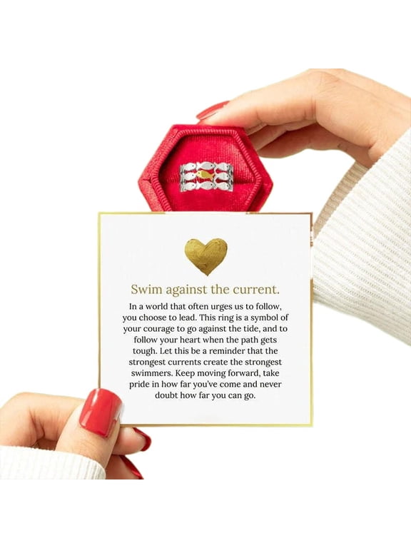 Inspirational Hope Rings Adjustable Stainless Steel Ring for Best Friend Women Men Jewelry Gifts Box
