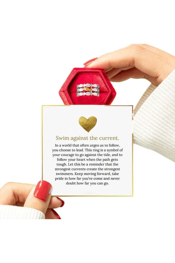 Inspirational Hope Rings Adjustable Stainless Steel Ring for Best Friend Women Men Jewelry Gifts Box