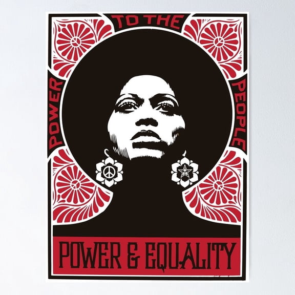 Inspirational Human Rights Power Equality Monochromatic Typography Print, Unframed Canvas