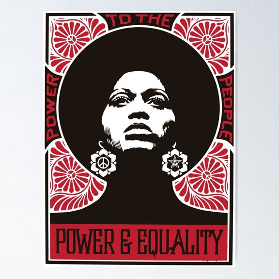 Inspirational Human Rights Power Equality Monochromatic Typography Print, Unframed Poster