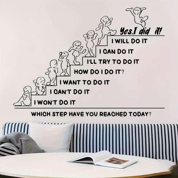Inspirational I Can Do It Vinyl Wall Decal Motivational Quote Sticker for Home Office Decor Positive Affirmation Wall Art