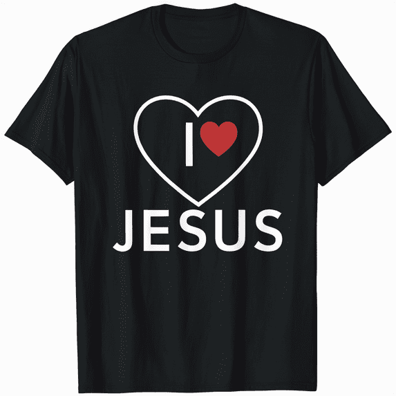 Inspirational I Love Jesus Religious Christian Graphic Tee Shirt