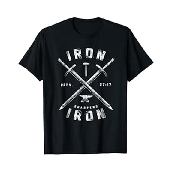 Inspirational Iron Sharpens Iron Graphic T-Shirt for Athletic Performance