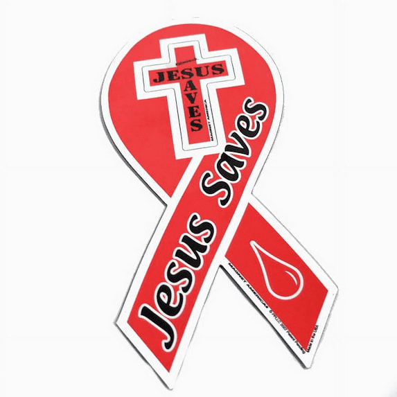 Inspirational Jesus Car Magnet Ribbon - "Jesus Saves"
