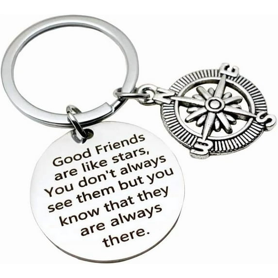 Inspirational Keychain Best Good Friends Keychains Engraved Mantra Birthday Jewelry Gift Keychain for Her Women Men