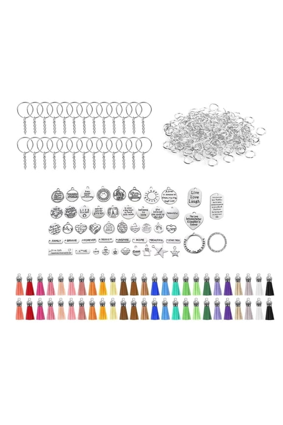 Inspirational Keychain Crafting Kit Encouraging Word Charm Key Chain Accessories Motivational Keyring Accessories Kit