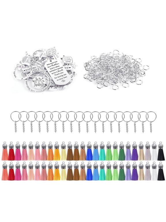 Inspirational Keychain Crafting Kits Encouraging Word Charm Chain Accessories Motivational Keyring Accessories Kits