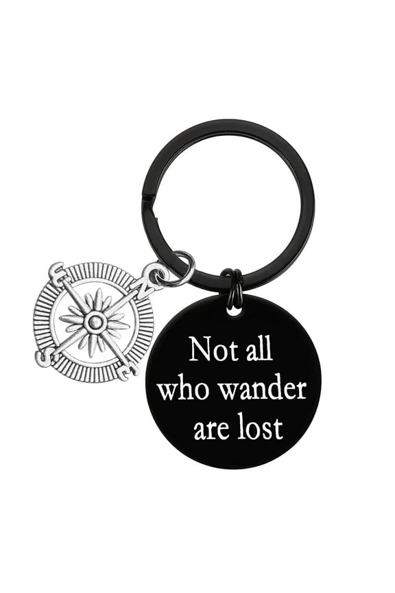 Inspirational Keychain Encouragement Gift Not All Who Wander Are Lost Keyring Inspirational Jewelry for Wanderer Wanderlust Gift Happy Travel Gift Inspirational Traveler Gift Christmas Graduation Gift
