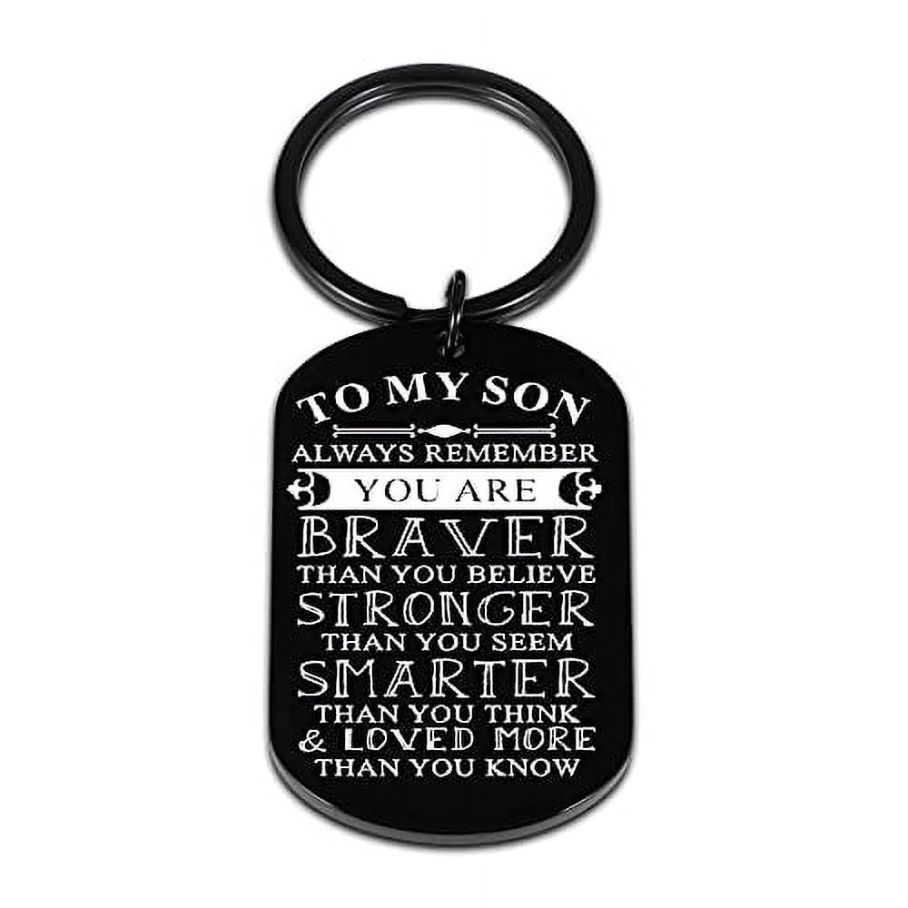 Inspirational Keychain Gifts For Son Teen Boy From Mom Dad College Graduation Him 2021 Boys Jewelry 16th 18th Birthday Christmas Valentines Back School Army M
