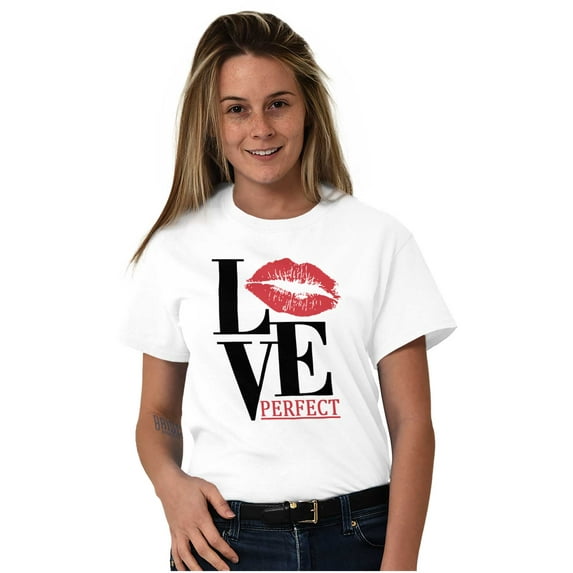 Cute Kiss Lips Perfect Love Quote Women's Plus Size Graphic Tee Brisco Brands 2X