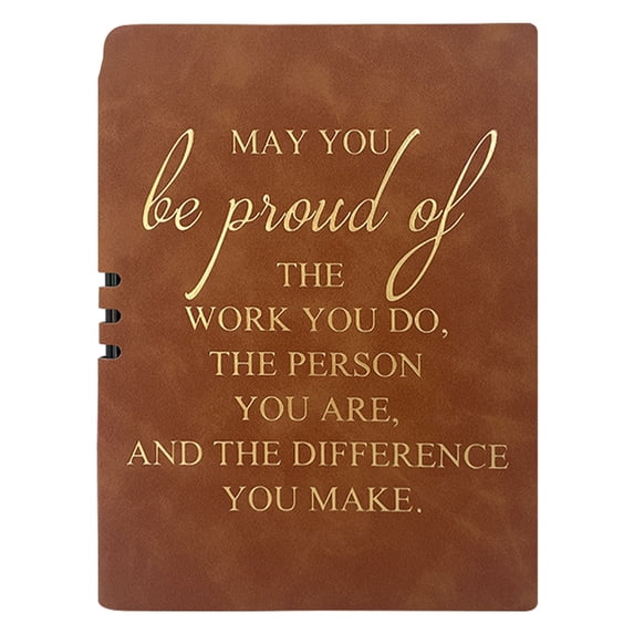 Inspirational Leather Journal Notebook Lined Hardcover Writing Notebook 8.3" X 5" Leather Diary Motivational Journal For Work Study & Daily Use Perfect Present For Women & Men