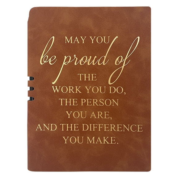Inspirational Leather Journal Notebook, Lined Hardcover Writing Notebook, Leather Diary for Work, Study, Daily Use, Motivational Quote Journal for Note Taking, Goal Setting, Personal Growth