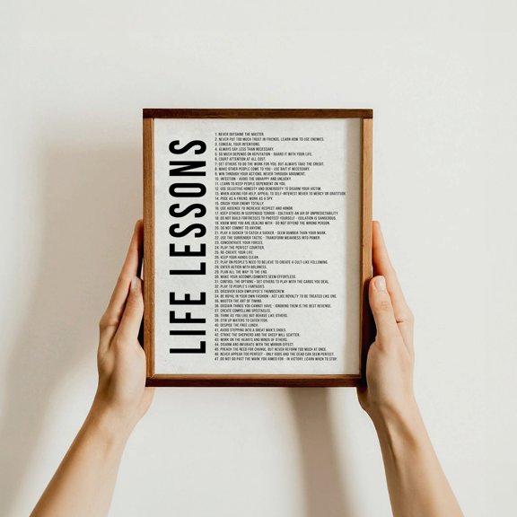 Inspirational Life Lessons Motivational Quotes Growth Success Artwork, Unframed Paper Poster 8x10in