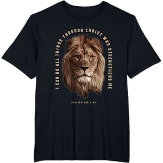 Inspirational Lion Graphic Comfort Colors T-Shirt for Faith and Strength
