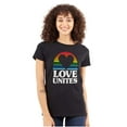 thumbnail image 1 of Inspirational Love Unites Gay Rainbow Womens Slim Fit Graphic Tee Brisco Brands X, 1 of 5