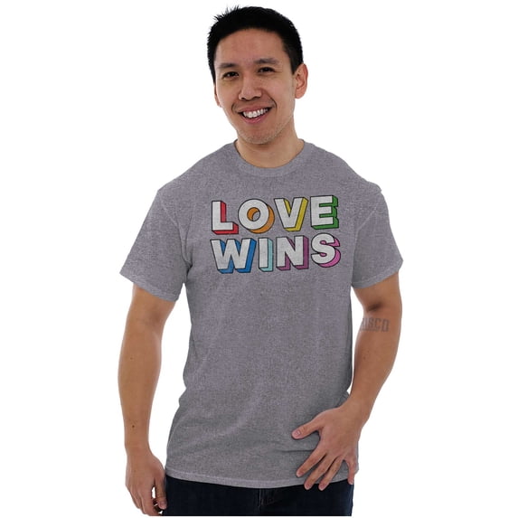 Inspirational Love Wins Rainbow Men's Graphic T Shirt Tees Brisco Brands X