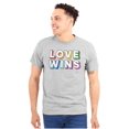 thumbnail image 1 of Inspirational Love Wins Rainbow Plus Size Crewneck Graphic Tee Shirt Brisco Brands 4X, 1 of 2