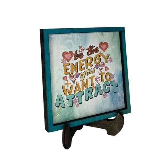 Inspirational Meditative Mini Frame | Handmade Zen Meditation Gifts | Mindful Affirmation Gift | Energy You Want to Attract