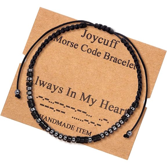 Inspirational      Men Secret Message Obsidian Beads  Woven Jewelry  Gifts For Her[z7162]