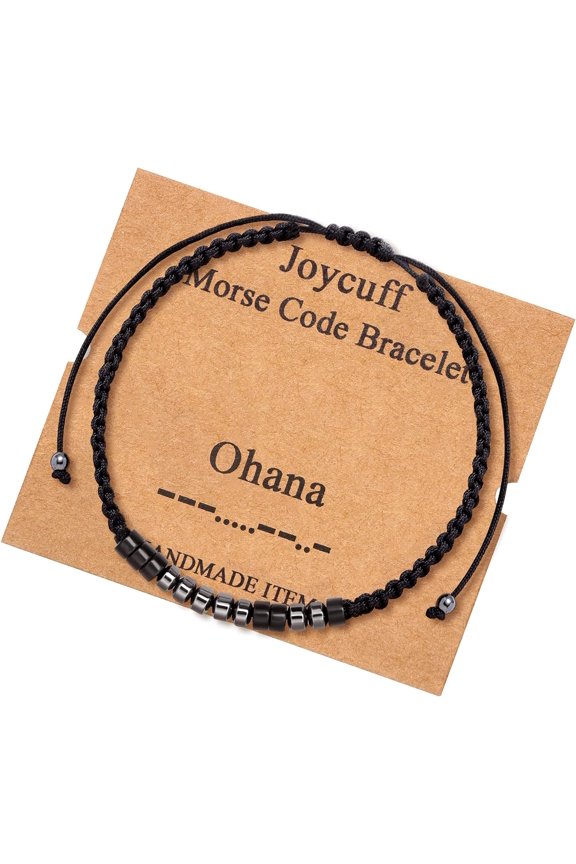 Inspirational      Men Secret Message Obsidian Beads  Woven Jewelry  Gifts For Her[z7282]