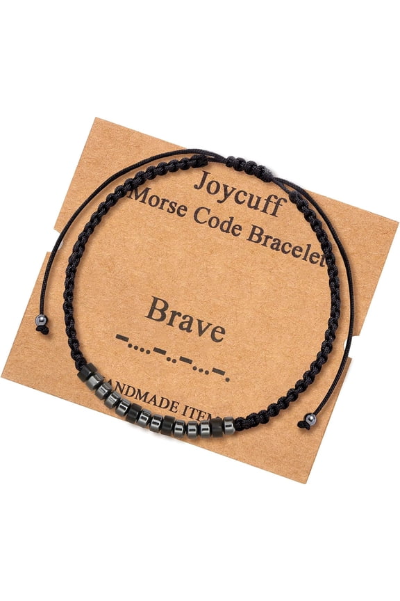 Inspirational      Men Secret Message Obsidian Beads  Woven Jewelry  Gifts For Her[z7283]