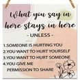 thumbnail image 1 of Inspirational Mental Health Decor Plaque What You Say in Here Stay in Here Wooden Sign, Decorative Wood Sign for Home Therapy Office Decor Wood Sign Wooden Wall Decor 5 * 5 inch, 1 of 5